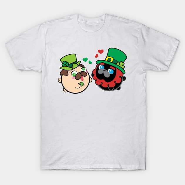 Pugs - Happy St. Patrick's Day! - Poopy & Doopy T-Shirt by Poopy_And_Doopy